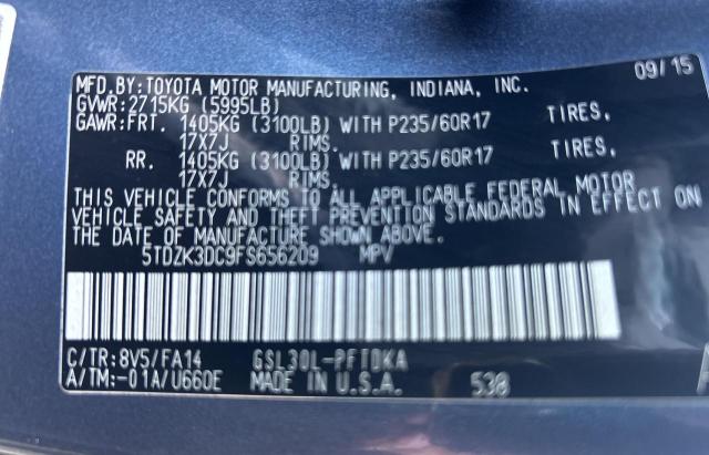 2015 TOYOTA SIENNA - 5TDZK3DC9FS656209