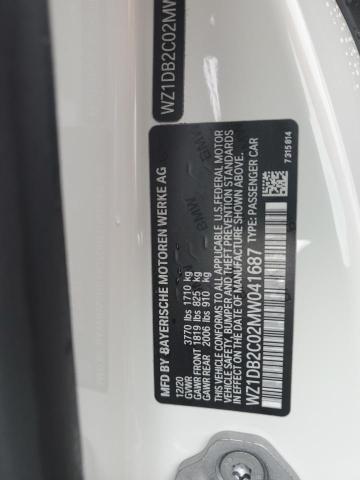 2021 TOYOTA SUPRA WZ1DB2C02MW041687