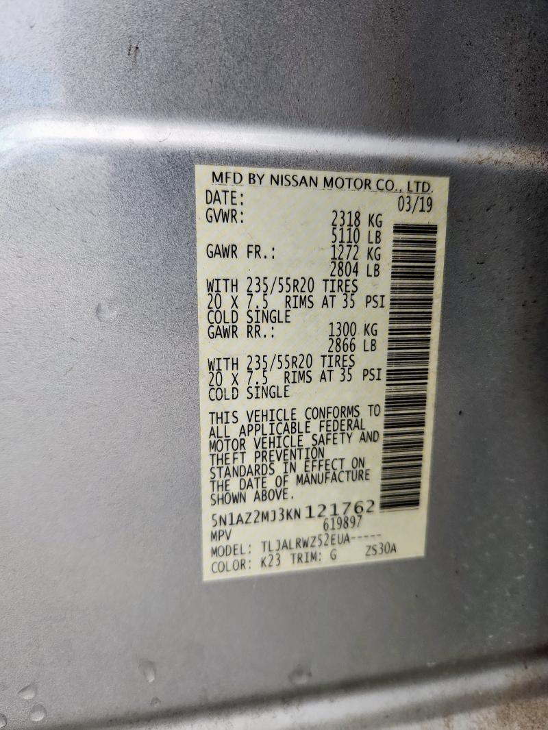 2019 NISSAN MURANO S - 5N1AZ2MJ3KN121762
