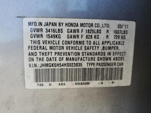 2017 HONDA FIT LX JHMGK5H54HS023835