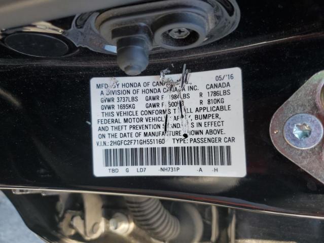 2016 HONDA CIVIC EX 2HGFC2F71GH551160