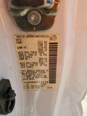 2017 NISSAN TITAN S 1N6AA1R84HN571728