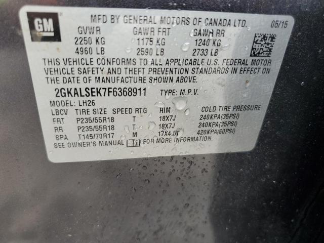 2015 GMC TERRAIN SL 2GKALSEK7F6368911