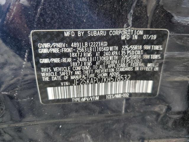 2019 SUBARU FORESTER SPORT JF2SKAPC7KH578532