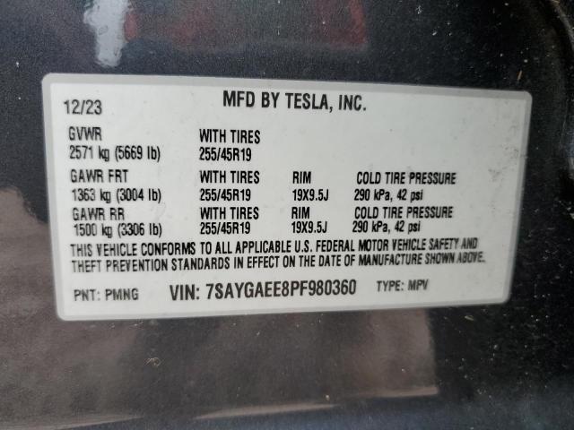 2023 TESLA MODEL Y 7SAYGAEE8PF980360