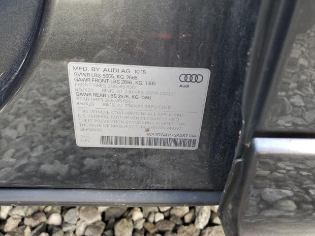 2016 AUDI Q5 PREMIUM PLUS S-LINE WA1D7AFP7GA067104