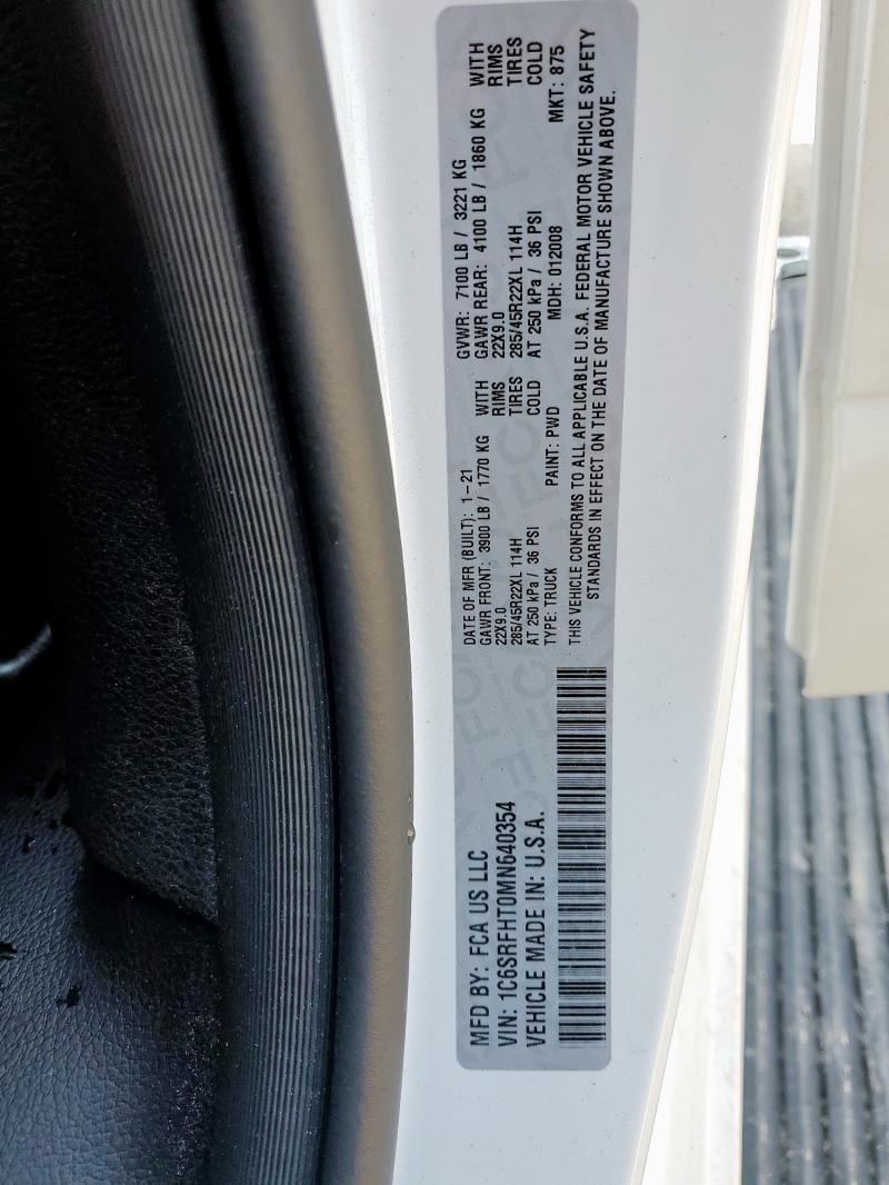 2021 RAM 1500 LIMIT 1C6SRFHT0MN640354