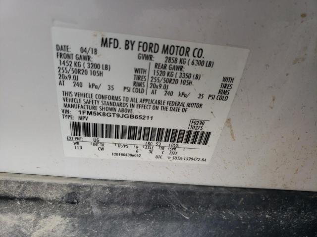2018 FORD EXPLORER SPORT 1FM5K8GT9JGB65211