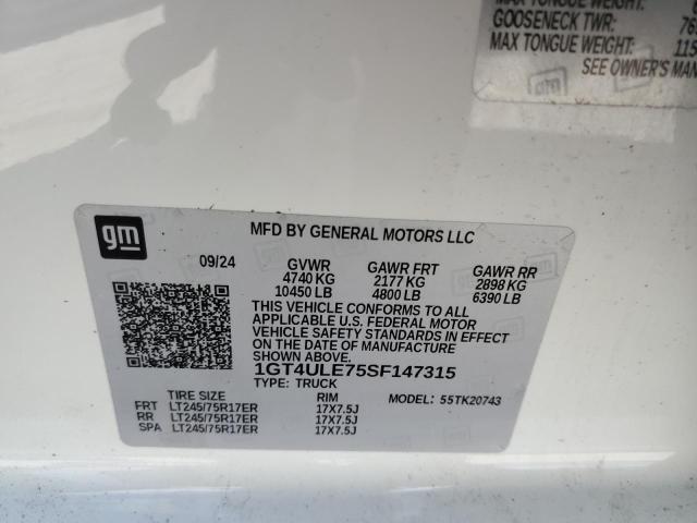 2025 GMC SIERRA K2500 HEAVY DUTY 1GT4ULE75SF147315