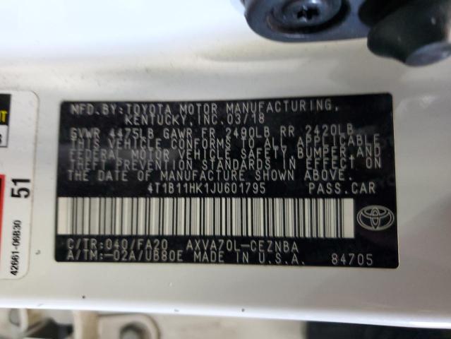 2018 TOYOTA CAMRY L - 4T1B11HK1JU601795