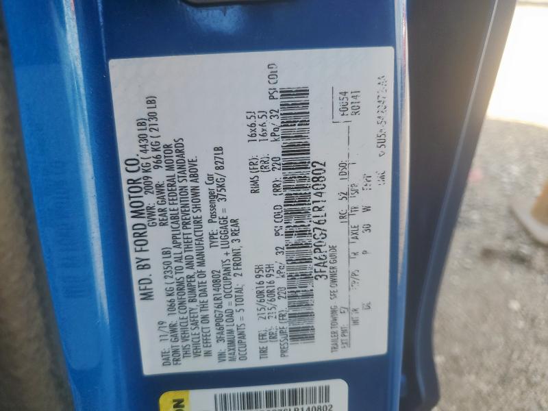 2020 FORD FUSION S 3FA6P0G76LR140802
