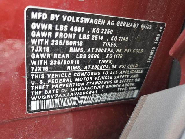 2010 VOLKSWAGEN TIGUAN SE - WVGBV7AX2AW000641