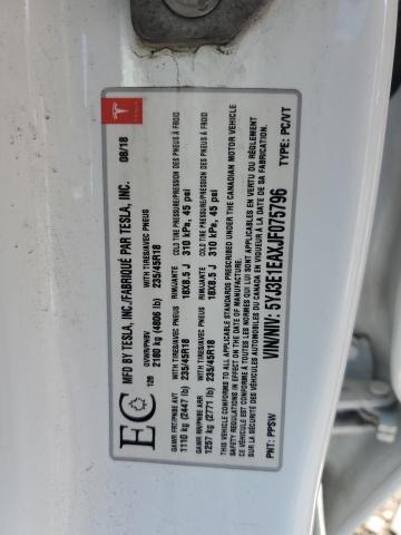 2018 TESLA MODEL 3 5YJ3E1EAXJF075796