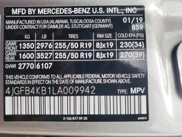 2020 MERCEDES-BENZ GLE 350 4M - 4JGFB4KB1LA009942
