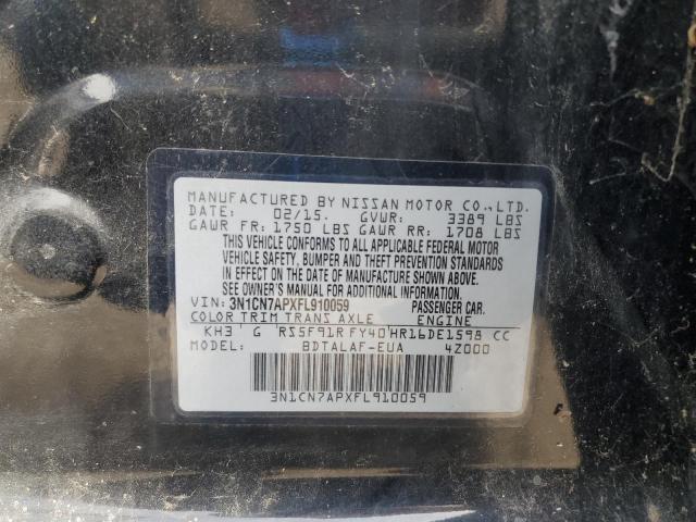 2015 NISSAN VERSA S 3N1CN7APXFL910059