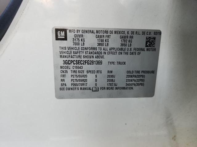 2015 CHEVROLET SILVERADO 3GCPCSEC2FG281369