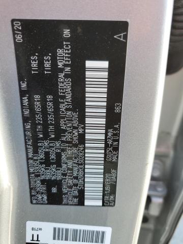 2020 TOYOTA HIGHLANDER XLE 5TDHZRBH3LS028246