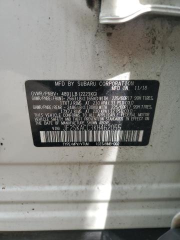2019 SUBARU FORESTER JF2SKACC3KH462055