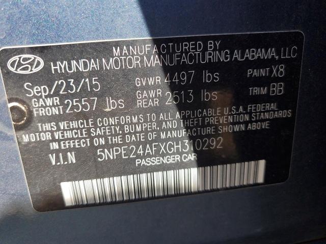 2016 HYUNDAI SONATA SE 5NPE24AFXGH310292