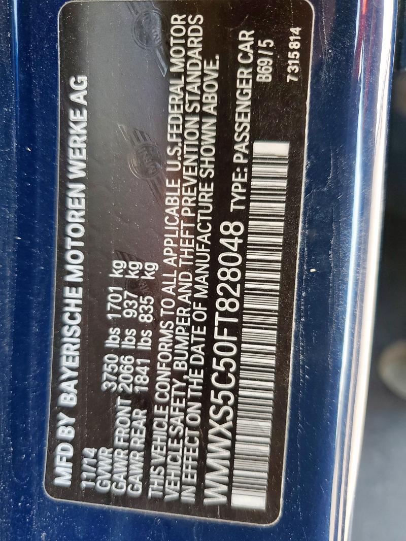 2015 MINI COOPER WMWXS5C50FT828048