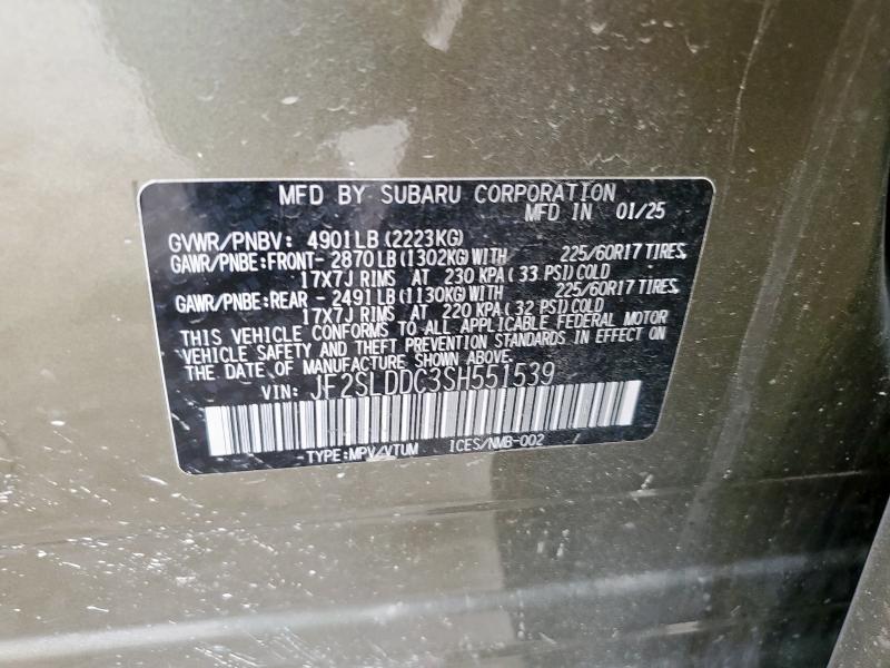 2025 SUBARU FORESTER P - JF2SLDDC3SH551539