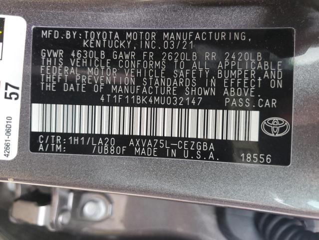 2021 TOYOTA CAMRY XLE - 4T1F11BK4MU032147