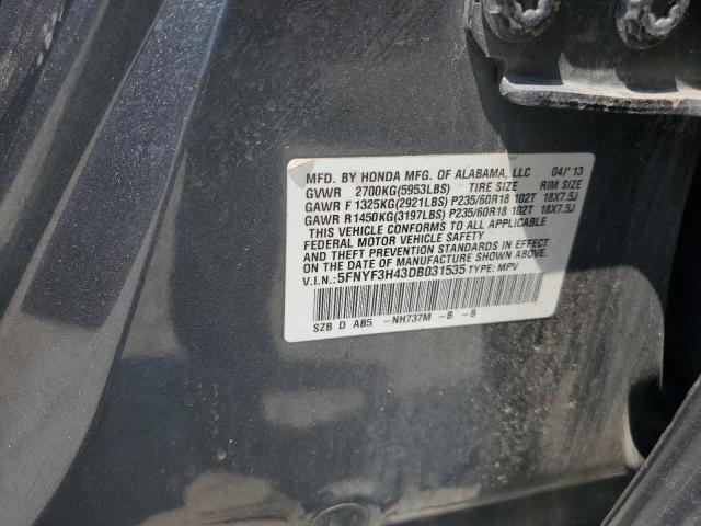 2013 HONDA PILOT EX - 5FNYF3H43DB031535