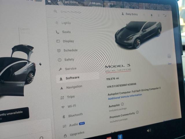 2019 TESLA MODEL 3 5YJ3E1EB8KF408698
