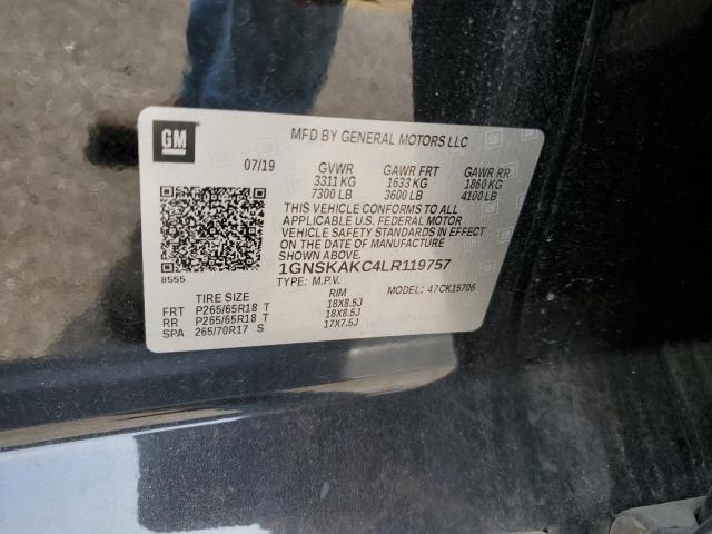 2020 CHEVROLET TAHOE K150 1GNSKAKC4LR119757