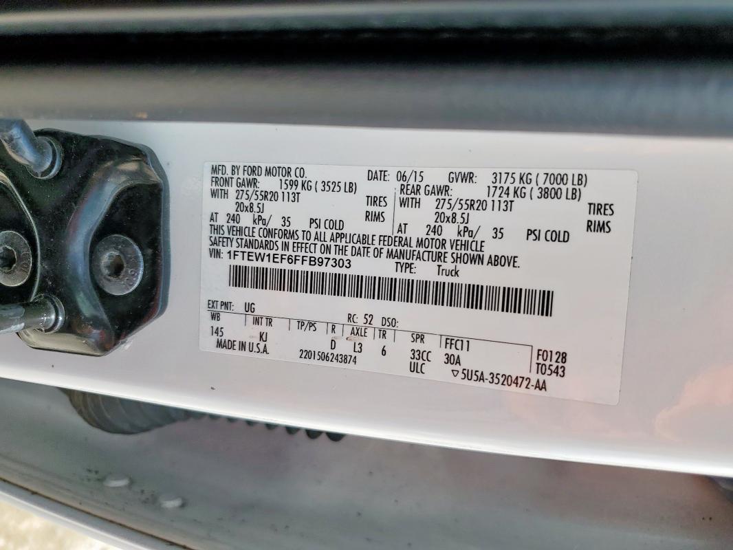 2015 FORD F150 SUPER 1FTEW1EF6FFB97303