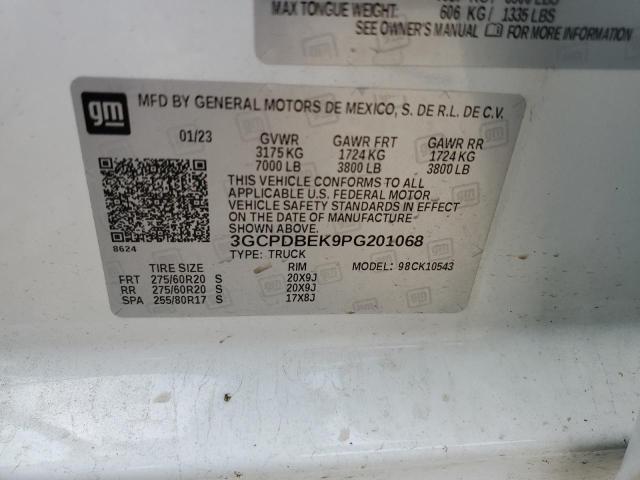 2023 CHEVROLET SILVERADO K1500 CUSTOM - 3GCPDBEK9PG201068