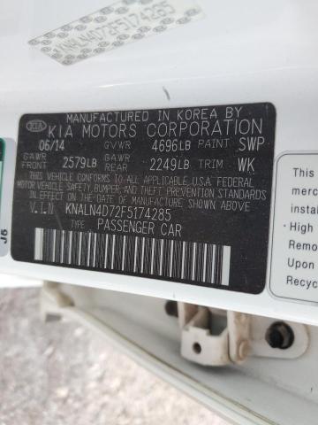 2015 KIA CADENZA PR - KNALN4D72F5174285