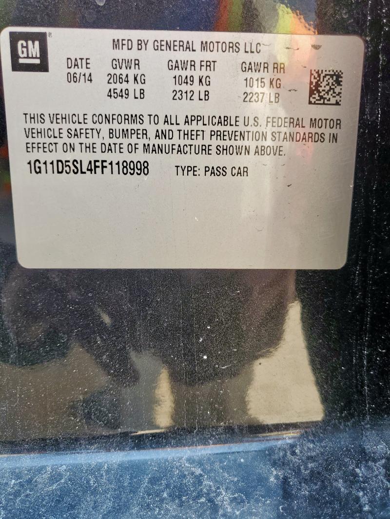 2015 CHEVROLET MALIBU 2LT 1G11D5SL4FF118998