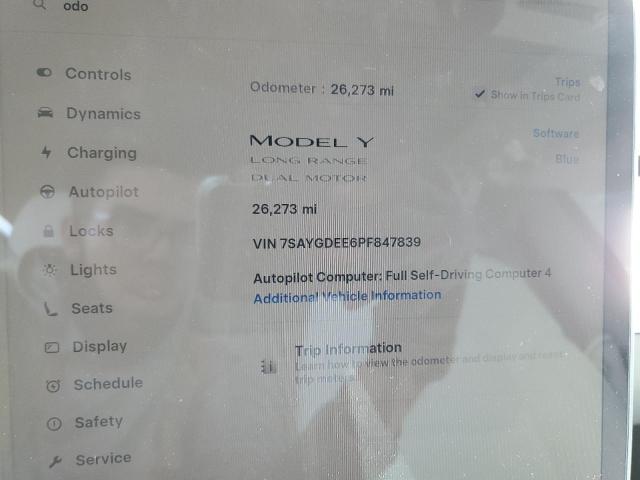 2023 TESLA MODEL Y 7SAYGDEE6PF847839