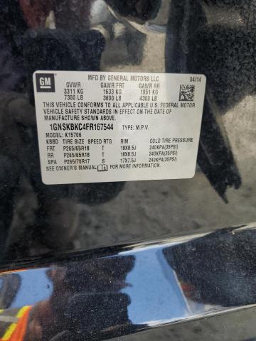 2015 CHEVROLET TAHOE K1500 LT 1GNSKBKC4FR167544