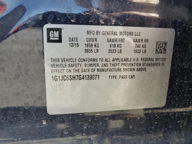 2016 CHEVROLET SONIC LT 1G1JC6SH7G4139071