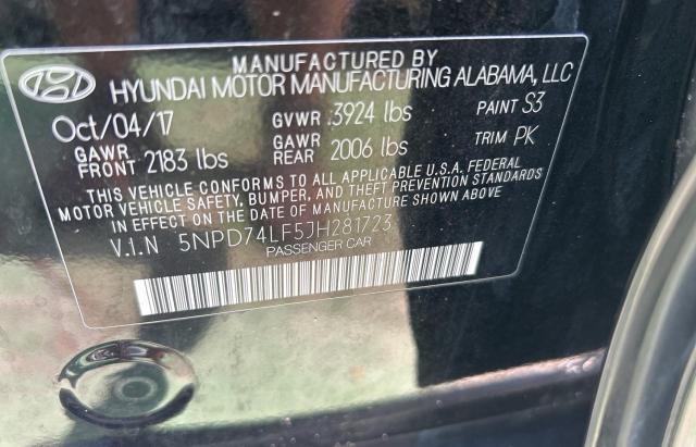 2018 HYUNDAI ELANTRA SE - 5NPD74LF5JH281723