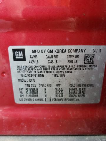 2015 BUICK ENCORE PRE KL4CJHSB4FB197592