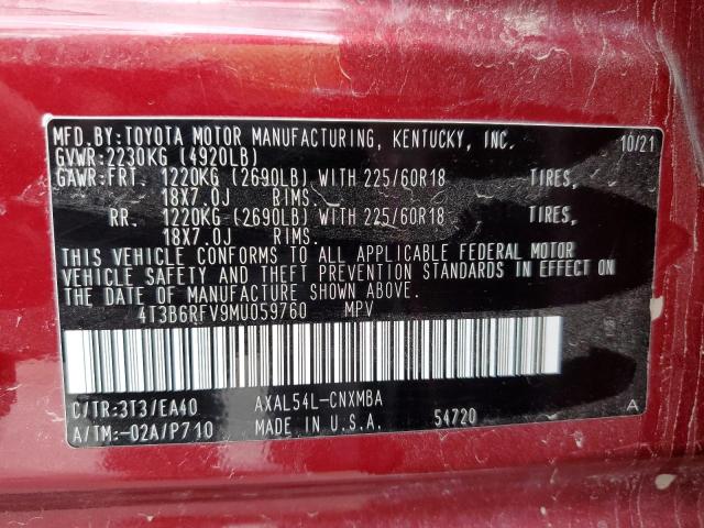 2021 TOYOTA RAV4 XLE P - 4T3B6RFV9MU059760