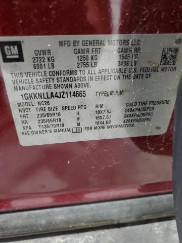 2018 GMC ACADIA SLE 1GKKNLLA4JZ114665