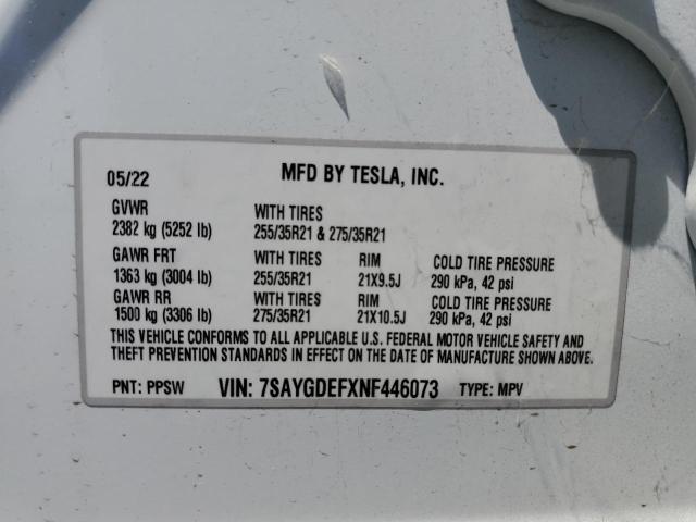 2022 TESLA MODEL Y 7SAYGDEFXNF446073