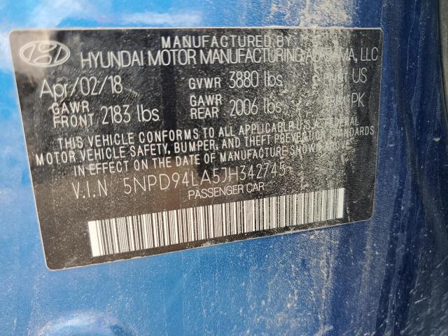2018 HYUNDAI ELANTRA EC 5NPD94LA5JH342745
