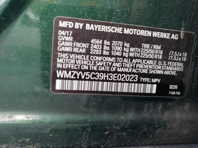 2017 MINI COOPER COU WMZYV5C39H3E02023