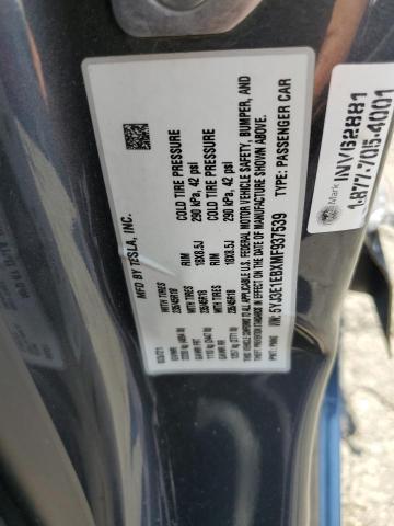 2021 TESLA MODEL 3 5YJ3E1EBXMF937539