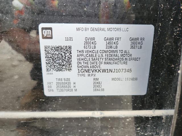 2022 CHEVROLET TRAVERSE P 1GNEVKKW1NJ107345