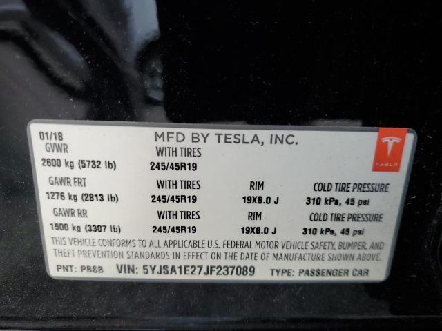 2018 TESLA MODEL S - 5YJSA1E27JF237089