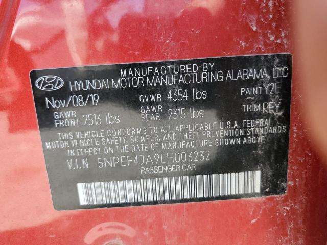 2020 HYUNDAI SONATA SEL 5NPEF4JA9LH003232