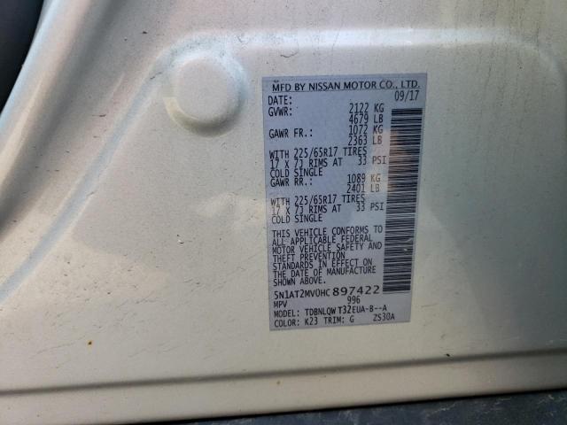 2017 NISSAN ROGUE SV - 5N1AT2MV0HC897422