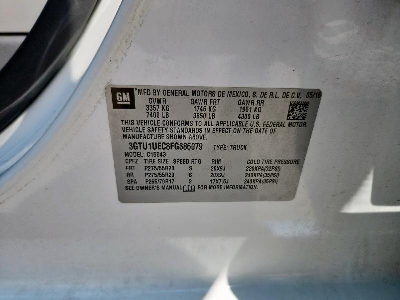 2015 GMC SIERRA C15 3GTU1UEC8FG386079
