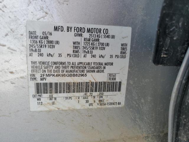 2016 FORD EDGE TITANIUM 2FMPK4K96GBB82965